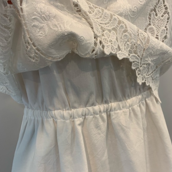 WHITE LACE EMBROIDERED DRESS. - Picture 4 of 8